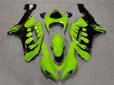Compra Carenados Moto Kawasaki ZX6R 2007-2008 - Verde Negro Llama