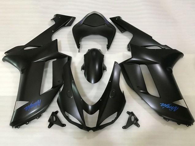 Compra Carenados Moto Kawasaki ZX6R 2007-2008 - Negro Mate Azul Ninja