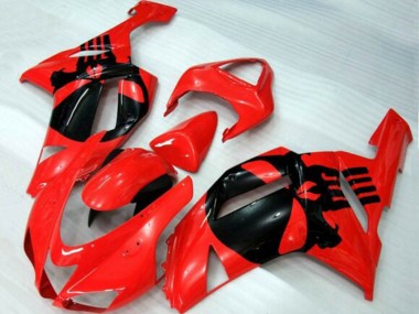 Compra Carenados Moto Kawasaki ZX6R 2007-2008 - Rojo Negro Cráneo