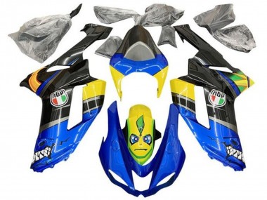 Compra Carenados Moto Kawasaki ZX6R 2007-2008 - Azul Negro Amarillo Tiburón