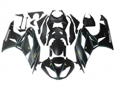 Compra Carenados Moto Kawasaki ZX6R 2009-2012 - Negro Mate Azul Amarillo Raya