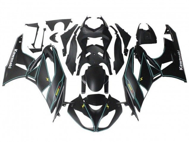 Compra Carenados Moto Kawasaki ZX6R 2009-2012 - Negro Mate Azul Amarillo Raya