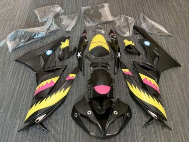 Compra Carenados Moto Kawasaki ZX6R 2009-2012 - Amarillo Rosa Negro Mate Tiburón