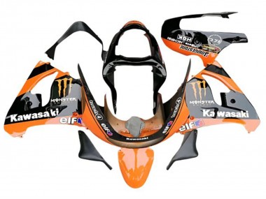 Compra Carenados Moto Kawasaki ZX6R 2009-2012 - Naranja Negro Brillante Elf Monstruo