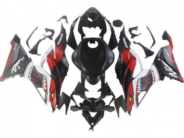 Compra Carenados Moto Kawasaki ZX6R 2019-2022 - Negro Mate Rojo Blanco Tiburón
