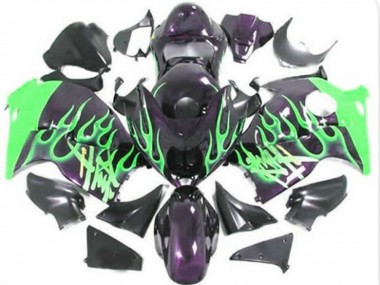 Compra Carenados Moto Suzuki GSXR1000 1996-2007 - Negro Brillante Verde Llama