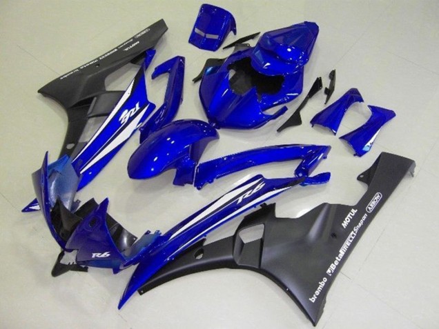 Compra Carenados Moto Yamaha YZF R6 2006-2007 - Azul Blanco Negro Mate Motul