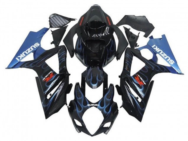 Compra Carenados Moto Suzuki GSXR 1000 2005-2006 - Negro Azul Claro Llama