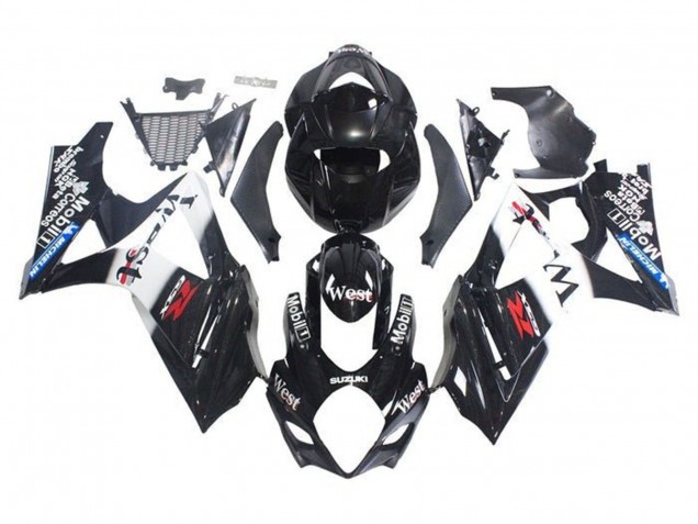 Compra Carenados Moto Suzuki GSXR 1000 2005-2006 - Negro Brillante Blanco West