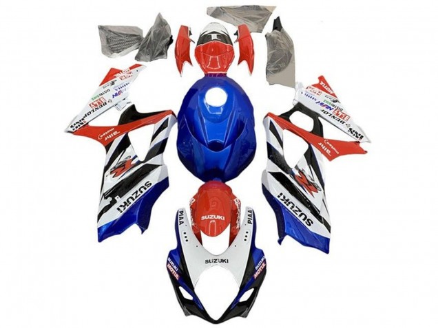 Compra Carenados Moto Suzuki GSXR 1000 2005-2006 - Blanco Rojo Azul Negro Raya