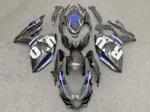 Compra Carenados Moto Suzuki GSXR1000 2017-2024 - Falso FibraCarbono Blanco Azul