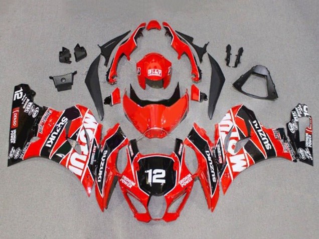 Compra Carenados Moto Suzuki GSXR1000 2017-2024 - Rojo Blanco Negro Motul 12