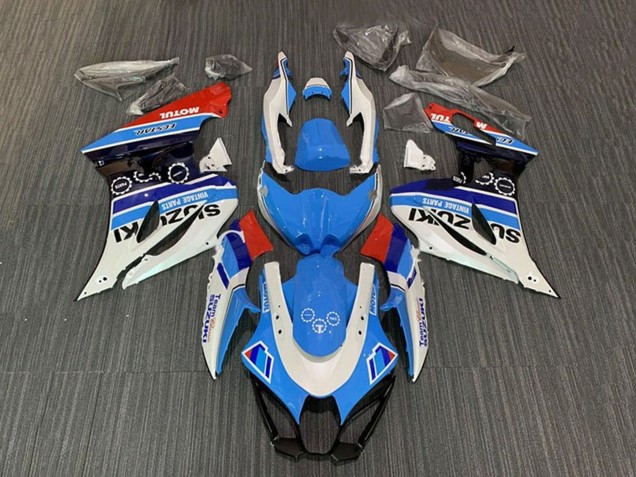 Compra Carenados Moto Suzuki GSXR1000 2017-2024 - Blanco Azul Raya Rojo Motul