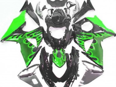 Compra Carenados Moto Suzuki GSXR 1000 2009-2016 - Negro Brillante Verde Llama