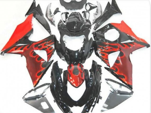 Compra Carenados Moto Suzuki GSXR 1000 2009-2016 - Negro Brillante Rojo Llama