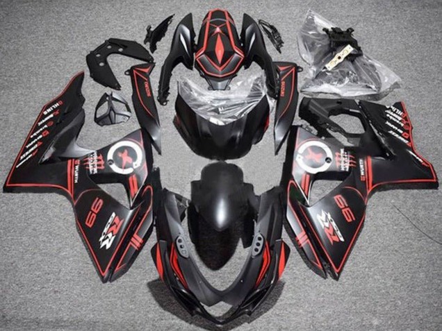 Compra Carenados Moto Suzuki GSXR 1000 2009-2016 - Negro Mate Rojo Pinstripe