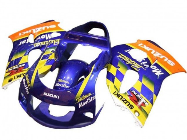 Compra Carenados Moto Suzuki GSXR 600 / GSXR 750 1996-2000 - Azul Naranja Amarillo Telefonica MoviStar