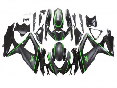 Compra Carenados Moto Suzuki GSXR 600 / GSXR 750 2008-2010 - Negro Mate Verde Raya