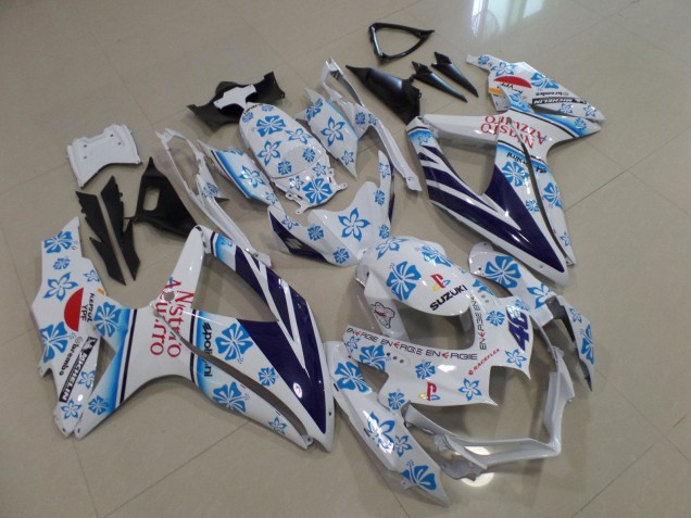 Compra Carenados Moto Suzuki GSXR 600 / GSXR 750 2008-2010 - Blanco Azul Flower Rojo Nastro Azzurro