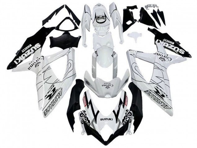 Compra Carenados Moto Suzuki GSXR 600 / GSXR 750 2008-2010 - Blanco Negro Alstare Corona Extra Motul