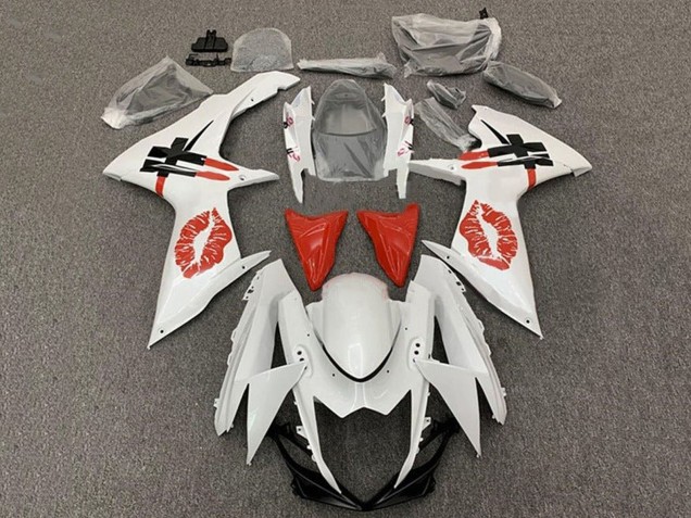 Compra Carenados Moto Suzuki GSXR 600 / GSXR 750 2011-2024 - Blanco Rojo Lipstick Kiss