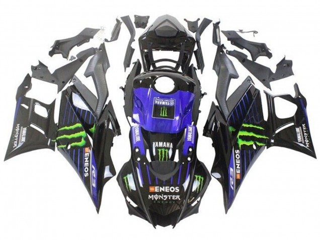 Compra Carenados Moto Yamaha YZF R3/R25 2019-2021 - Azul Negro Brillante Verde ENEOS Monstruo