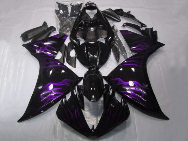 Compra Carenados Moto Yamaha YZF 1000 R1 2012-2014 - Negro Brillante Púrpura Llama