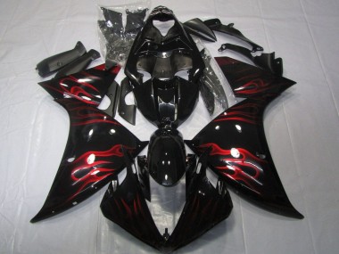 Compra Carenados Moto Yamaha YZF 1000 R1 2012-2014 - Negro Brillante Rojo Llama