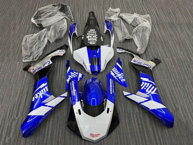 Compra Carenados Moto Yamaha YZF 1000 R1 2015-2019 - Blanco Azul Negro Milwaukee