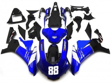 Compra Carenados Moto Yamaha YZF 1000 R1 2015-2019 - Azul Blanco Negro Brillante Akropovic