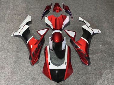 Compra Carenados Moto Yamaha YZF 1000 R1 2015-2019 - Blanco Rojo Falso FibraCarbono