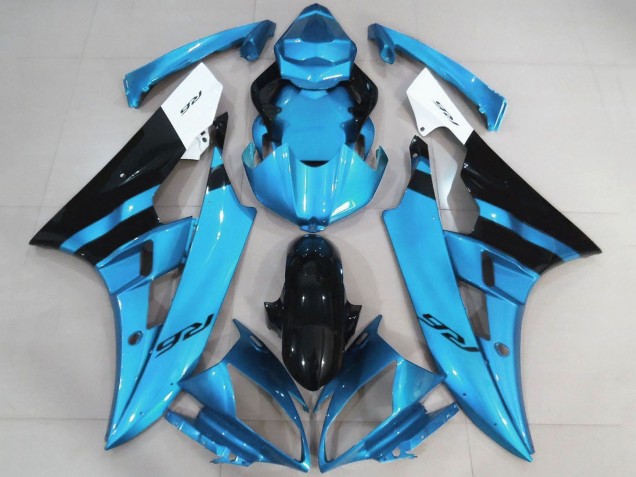 Compra Carenados Moto Yamaha YZF R6 2006-2007 - Blanco Azul Claro Negro