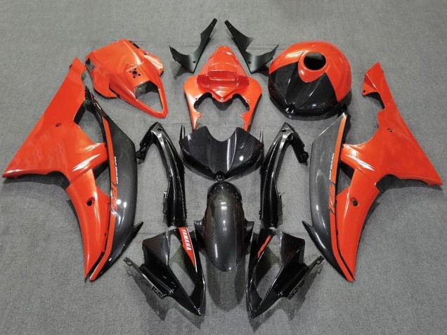 Compra Carenados Moto Yamaha YZF R6 2008-2016 - Naranja Negro FibraCarbono Estilo