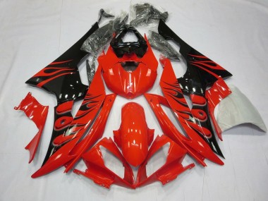 Compra Carenados Moto Yamaha YZF R6 2008-2016 - Rojo Negro Brillante Llama