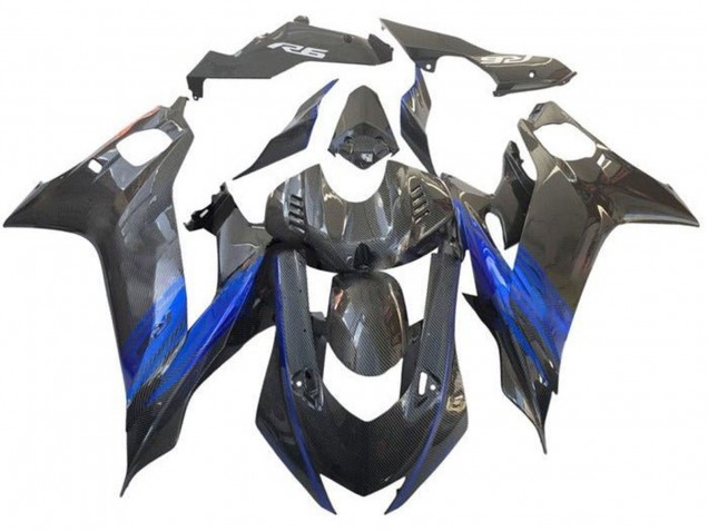Compra Carenado Moto Yamaha YZF R6 2017-2025 - Azul Negro Falso FibraCarbono