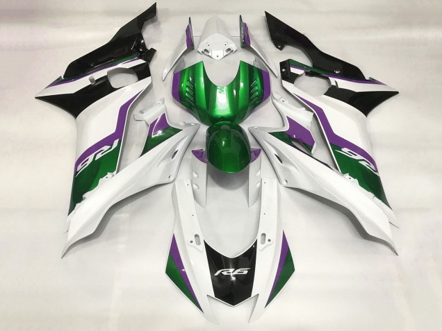 Compra Carenados Moto Yamaha YZF R6 2017-2023 - Blanco Verde Púrpura Negro