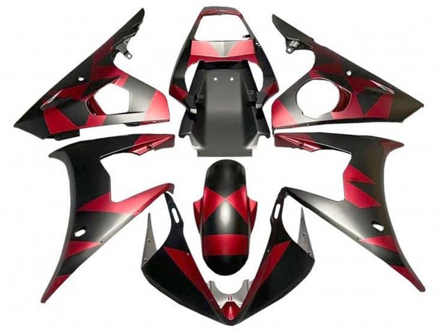 Compra Carenados Moto Yamaha YZF R6 2003-2004 - Rojo Negro Mate Geométrico