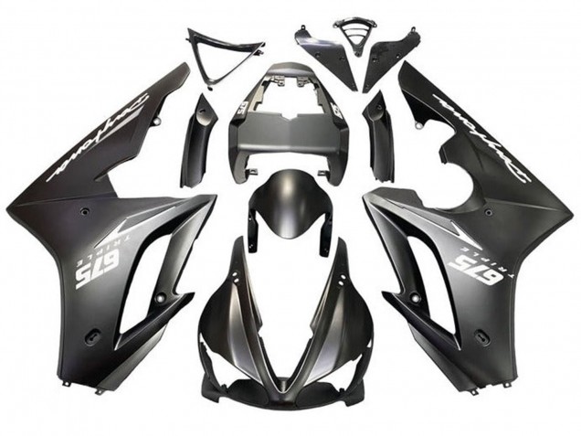 Compra Carenados Moto Triumph Daytona 675 Triple 2009-2012 - Negro Mate Blanco Calcomanías