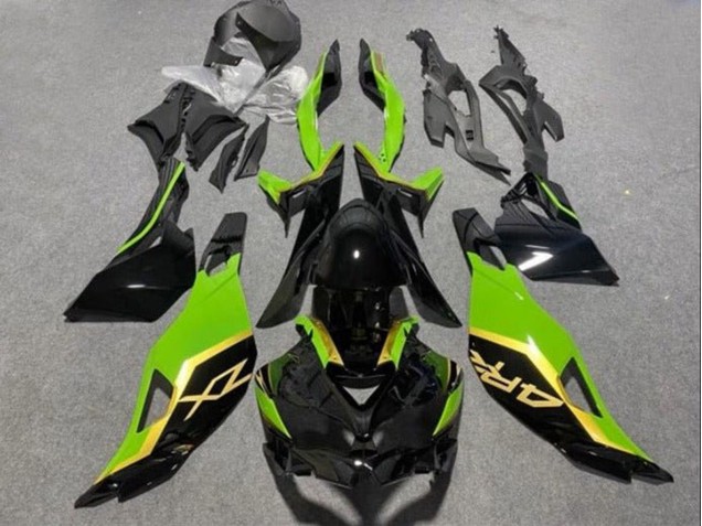 Compra Carenados Moto Kawasaki ZX4R ZX-4RR 2019-2025 - Negro Brillante Verde Oro