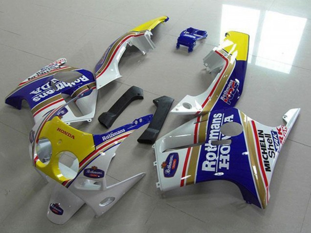 Compra Carenados Moto Honda CBR250RR MC19 1988-1989 - Blanco Amarillo Azul Rothmans