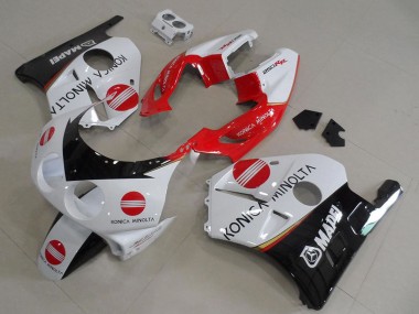 Compra Carenados Moto Honda CBR250RR MC22 1990-1998 - Blanco Rojo Negro Brillante Konica Minolta