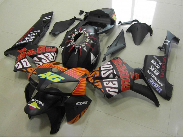 Compra Carenados Moto Honda CBR600RR 2005-2006 - Negro Mate Naranja Amarillo Rossi 46