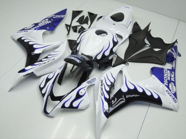 Compra Carenados Moto Honda CBR600RR 2007-2008 - Blanco Azul Negro Brillante Llama
