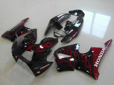 Compra Carenados Moto Honda CBR900RR 919 1998-1999 - Negro Brillante Rojo Llama
