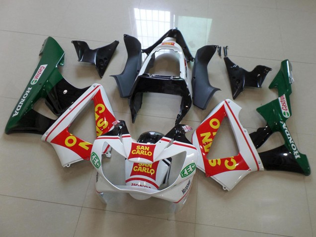 Compra Carenados Moto Honda CBR900RR 929 2000-2001 - Blanco Rojo Verde Negro Brillante San Carlo