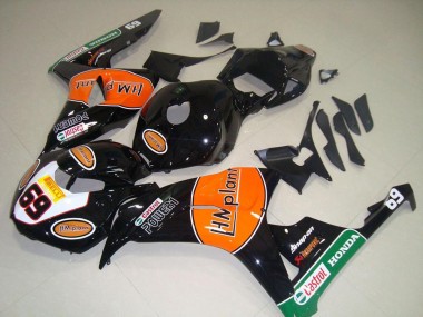 Compra Carenados Moto Honda CBR1000RR 2006-2007 - Negro Brillante Naranja Verde Hm Plant Carrera 69