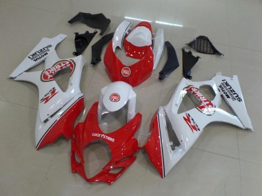 Compra Carenado Moto Suzuki GSXR 1000 2007-2008 - Blanco Rojo Lucky Strike