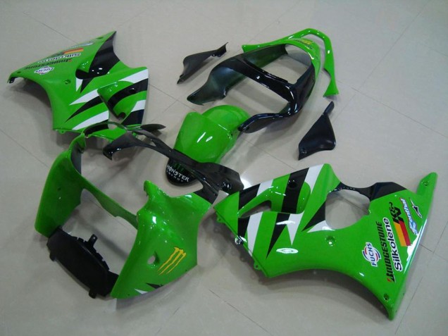 Compra Carenados Moto Kawasaki ZX6R 2000-2002 - Verde Blanco Negro Brillante