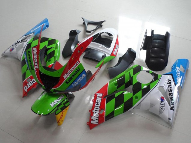 Compra Carenados Moto Kawasaki ZX6R 2003-2004 - Blanco Rojo Verde Azul Negro Motocard