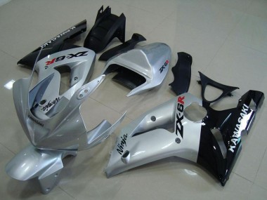 Compra Carenados Moto Kawasaki ZX6R 2003-2004 - Plata Negro Brillante